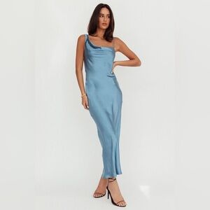 Selfie Leslie Blue One-Shoulder Dress